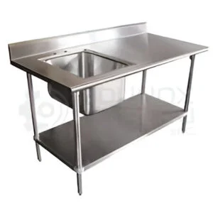 Lavadero De Acero Inoxidable 1 Poza vista 2 - Maquinaria gastronómica DRACCO